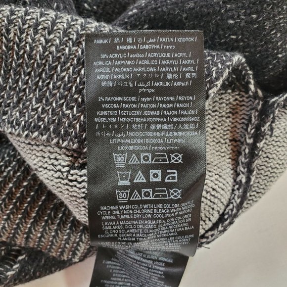 Guess Sweater Men Large Black Tight Knit Slim Oversized Tattered Look Split Hem - Picture 16 of 16